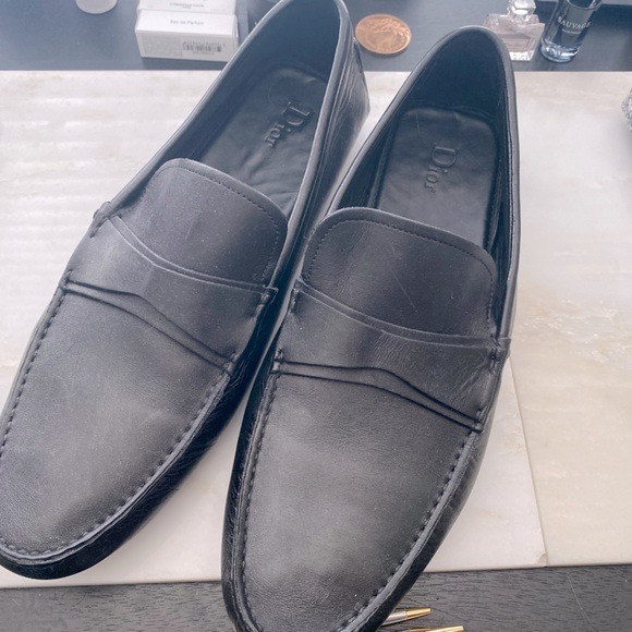 LEATHER DIOR LOAFERS MENS US12MADE IN ITALY
